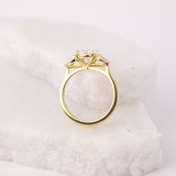 Elegant round brilliant cut diamond engagement ring in yellow gold Sydney Australia.