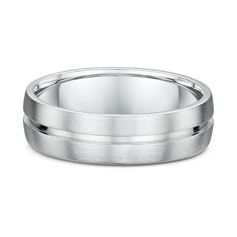White Brushed & Polished - Men's Wedding Ring