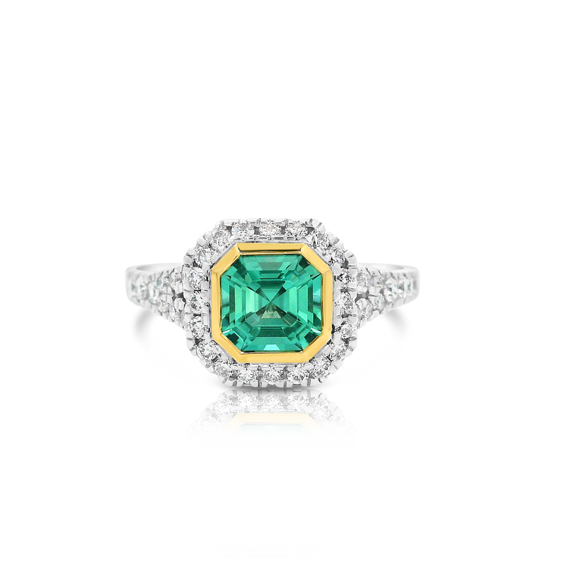 White Gold and Mint Tourmaline Ring