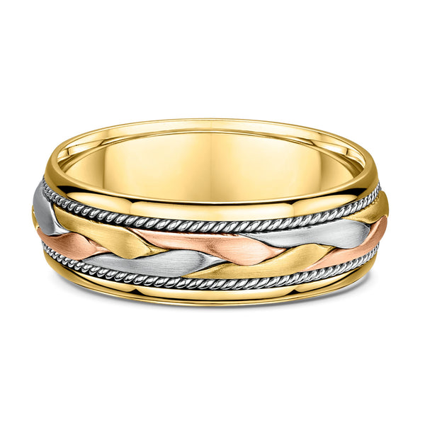 Yellow, Rose & White Gold – Men’s Wedding Ring