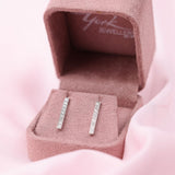 18ct White Gold Diamond Bar Earrings