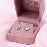 9ct Yellow Gold Oval Diamond Stud Earrings