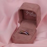 18ct White Gold Dress Ring with Multi-Coloured Sapphires and Diamonds
