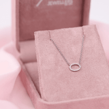 18ct White Gold Oval Pendant with Brilliant Cut Diamonds
