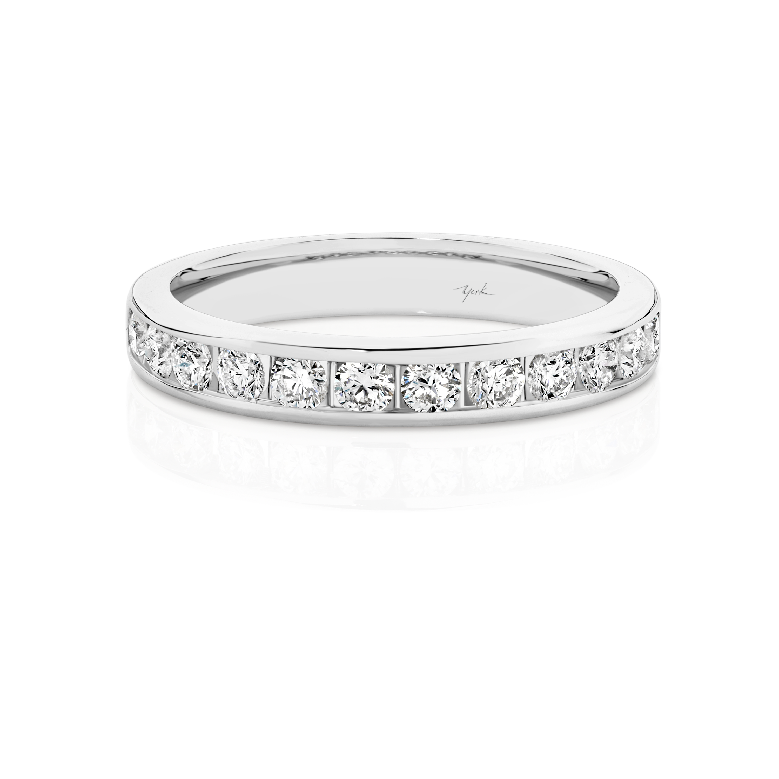 Channel Set White Gold Wedding Ring – York Jewellers AU