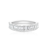 White Gold Emerald Cut Wedding Ring