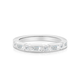 Round Brilliant Cut & Baguette Natural Diamond Wedding Ring