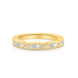 Round Brilliant Cut & Baguette Natural Diamond Wedding Ring