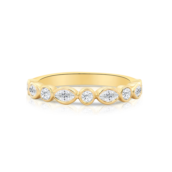 Round Brilliant Cut & Marquise Natural Diamond Wedding Ring