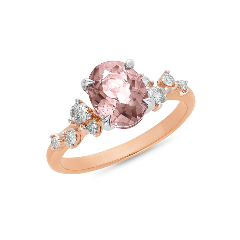 Rose Gold, Morganite & Diamond Dress Ring