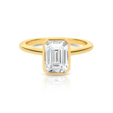 'Evelyn' Bezel Set Emerald Cut Diamond Ring