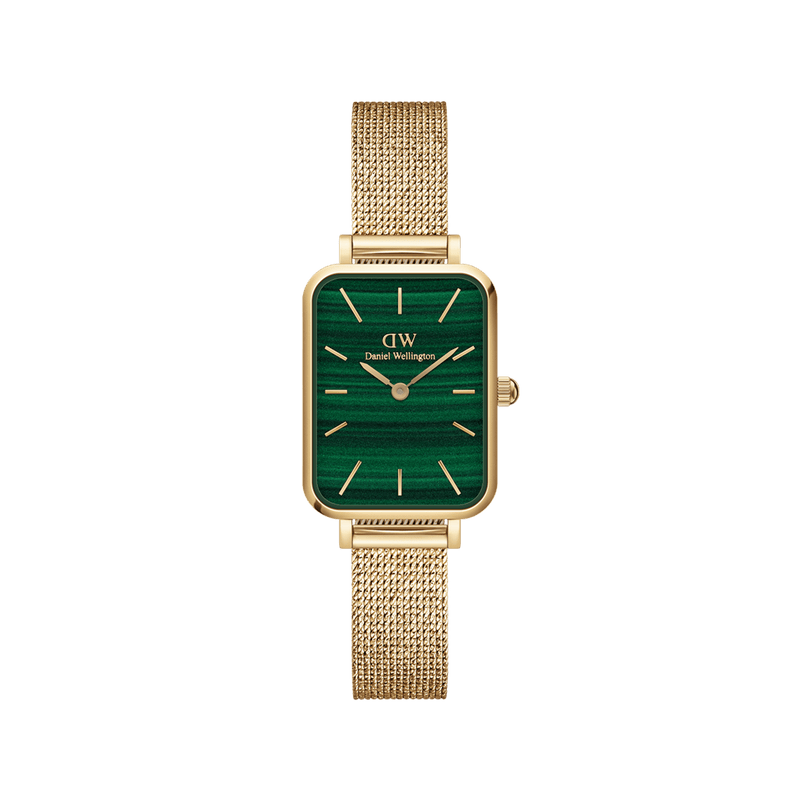 Daniel Wellington Quadro 20X26 Pressed Evergold Gold & Green Watch