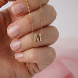 Diamond Initial Pendant & Chain - Yellow Gold