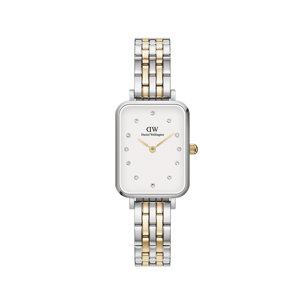 Daniel Wellington Quadro Lumine 20x26 5-Link Gold & Silver White Watch