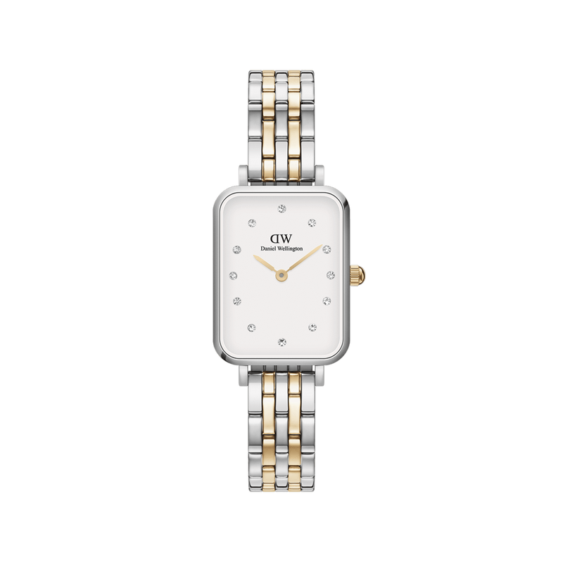 Daniel Wellington Quadro Lumine 20x26 5-Link Gold & Silver White Watch