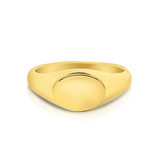 Oval Flat Top 18ct Yellow Gold Signet Ring