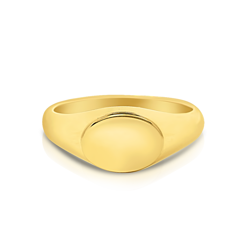 Oval Flat Top 18ct Yellow Gold Signet Ring