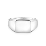 Rectangle Flat Top 18ct White Gold Signet Ring