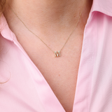 Diamond Initial Pendant & Chain - Yellow Gold