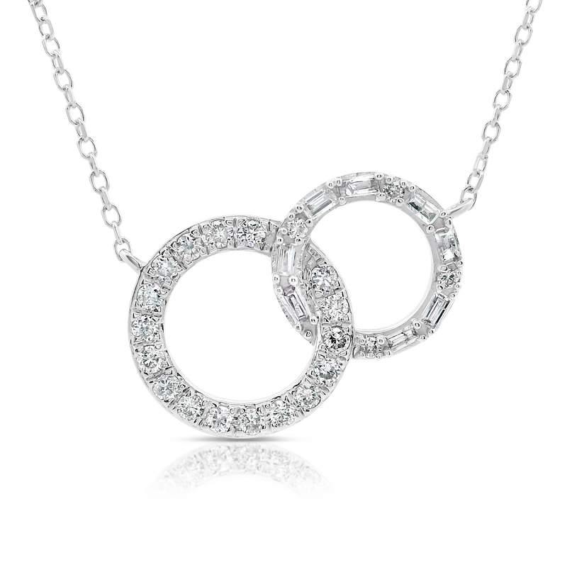 Diamond Open Circle Joined Pendant