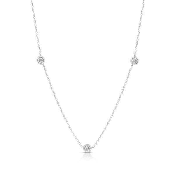 White Gold Diamonds By The Yard Necklace