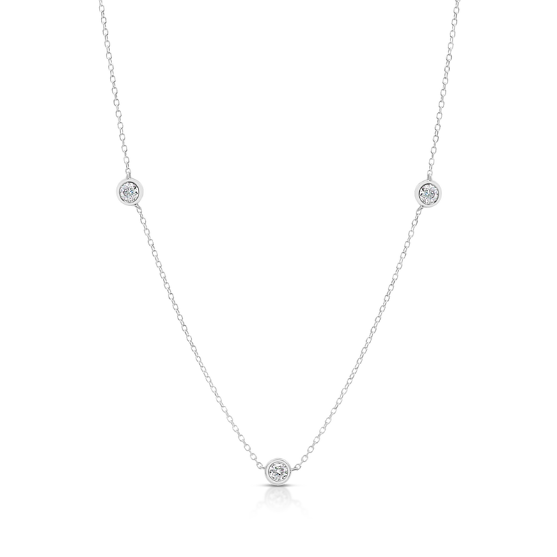 White Gold Diamonds By The Yard Necklace