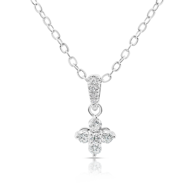 White Gold Diamond Cluster Pendant