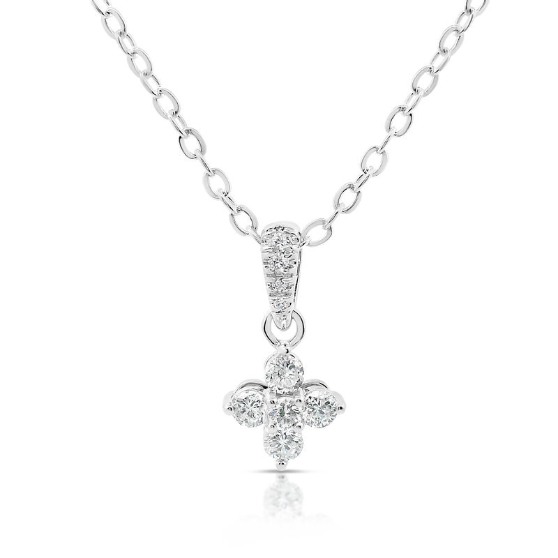 White Gold Diamond Cluster Pendant