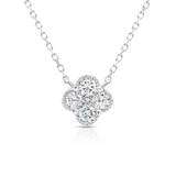 White Gold Clover Diamond Pendant