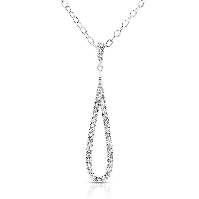 Diamond Set Pear Drop Pendant