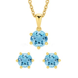Blue Topaz Earring and Pendant Set