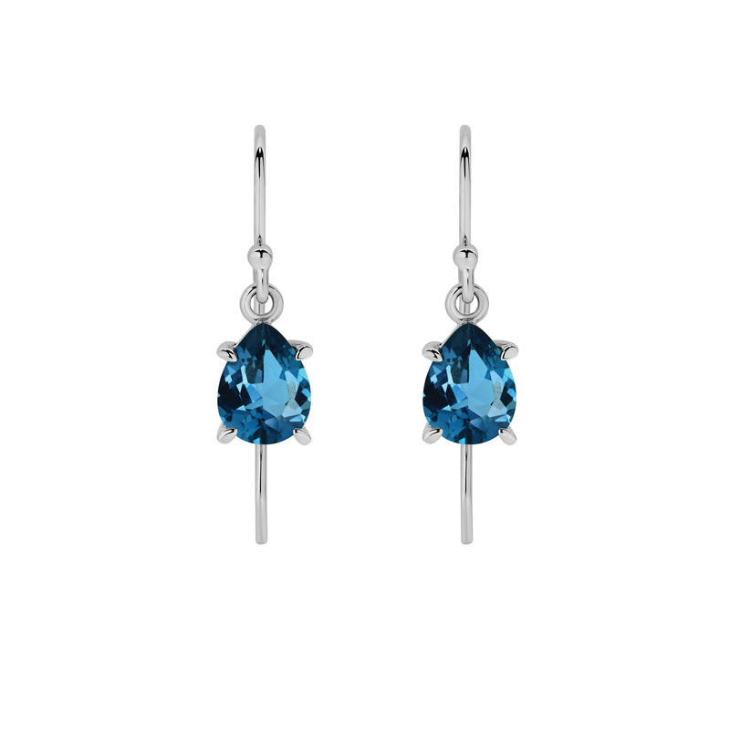 London Blue Topaz Shepherd Hook Earrings