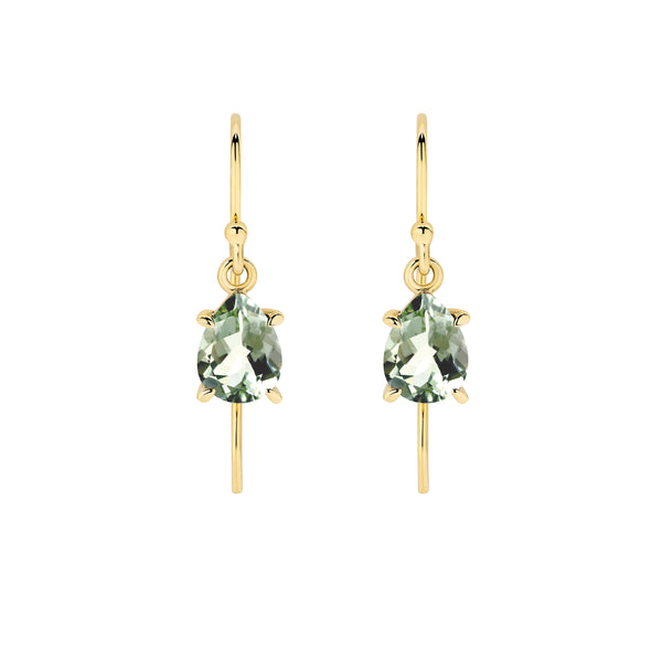 Green Amethyst Shepherd Hook Earrings