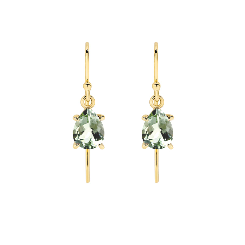 Green Amethyst Shepherd Hook Earrings