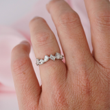 Emerald, Oval & Pear Shaped Diamond Ring