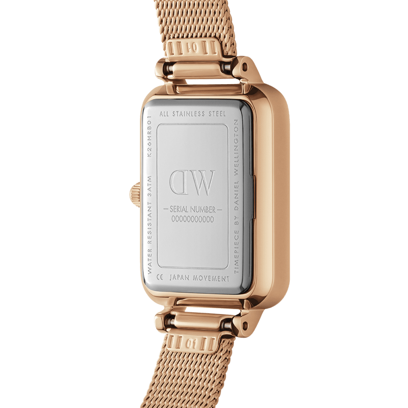 Daniel Wellington Quadro 20X26 Pressed Melrose Rose Gold Mother of Pearl Watch