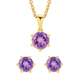 Amethyst Pendant and Earring Set