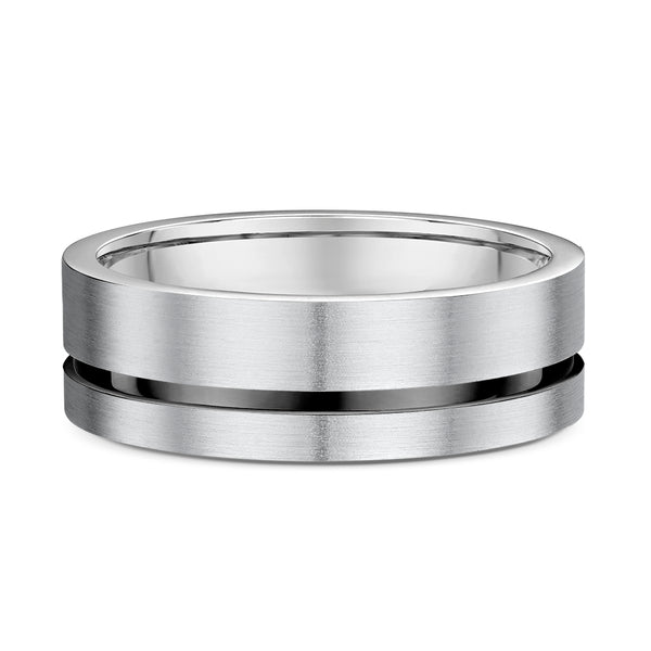 Blk Rhodium & White Gold – Men’s Wedding Ring