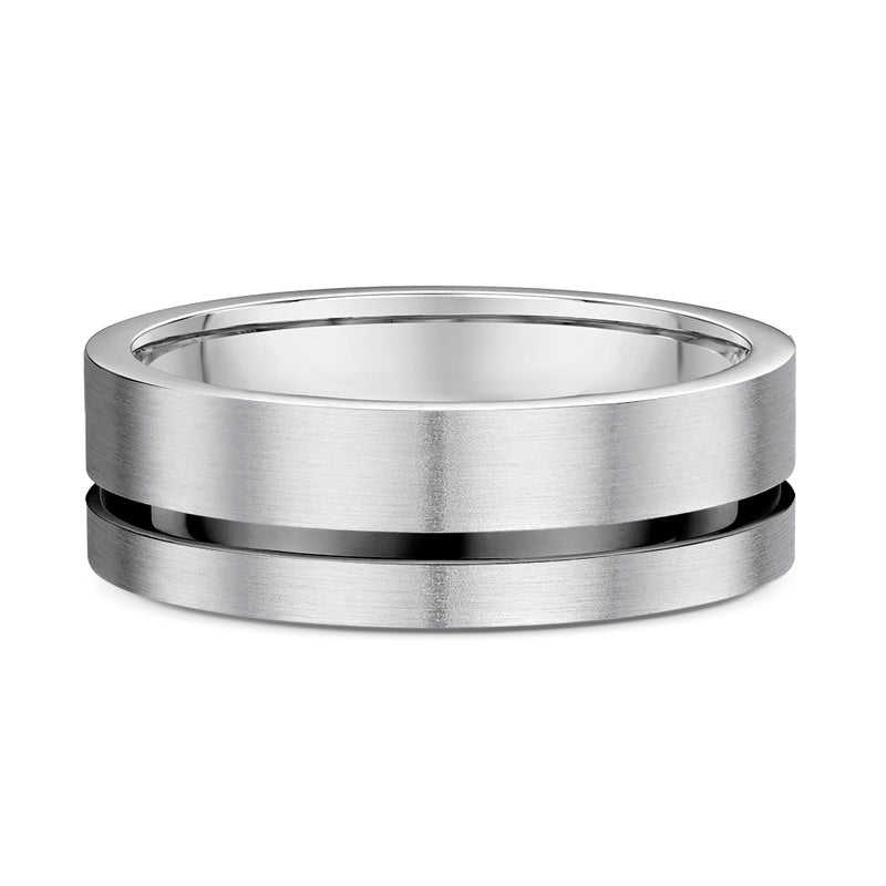 Blk Rhodium & White Gold – Men’s Wedding Ring
