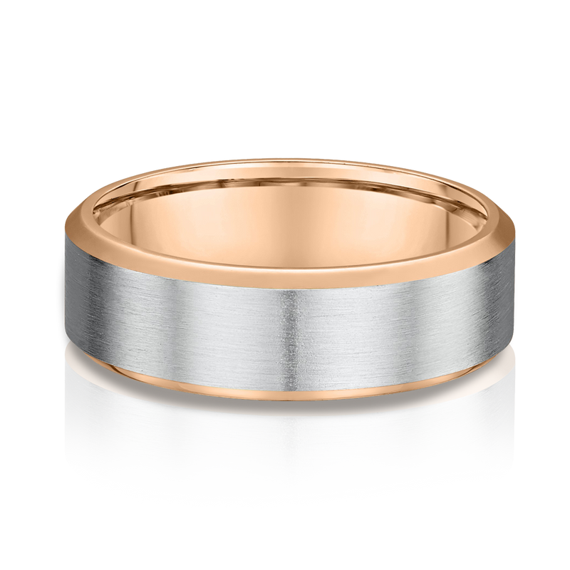 White Gold and Rose Gold - Men's Wedding Ring