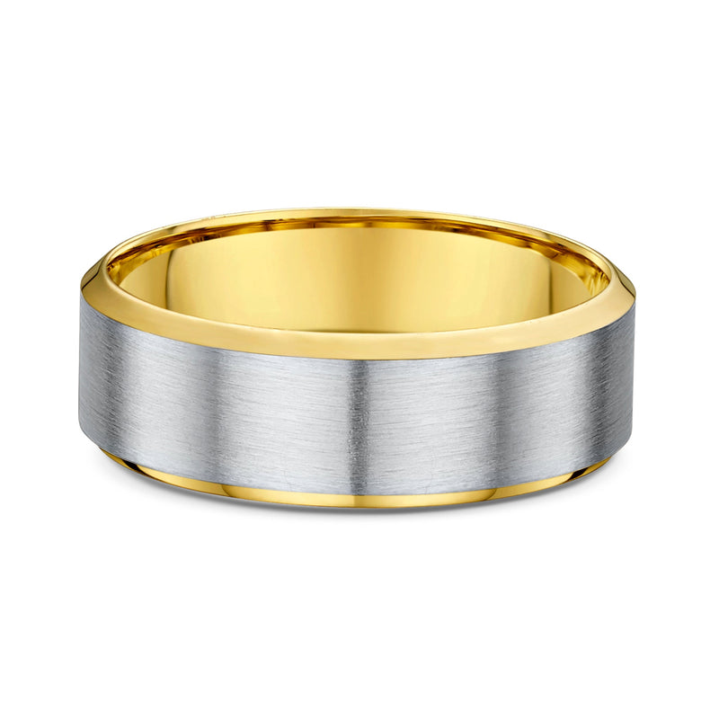 Yellow and White Two Tone Gold - Men's Wedding Ring