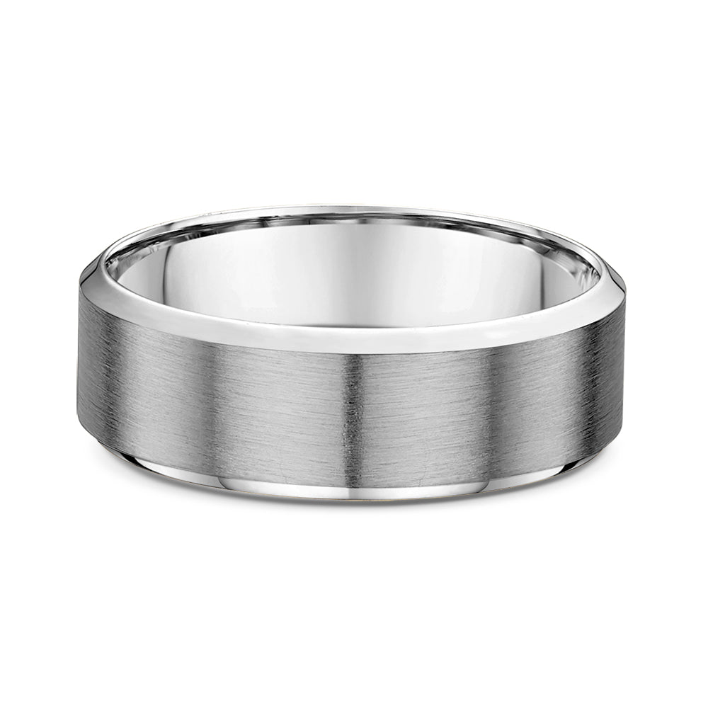 White Gold Brushed Finish Men's Wedding Ring York Jewellers AU