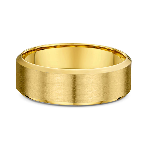 Yellow Polished Beveled Edge Men's Wedding Ring