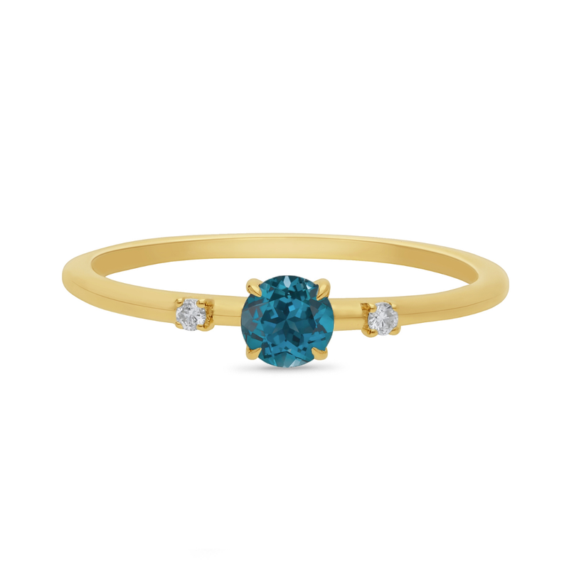 London Blue Topaz & Diamond Ring