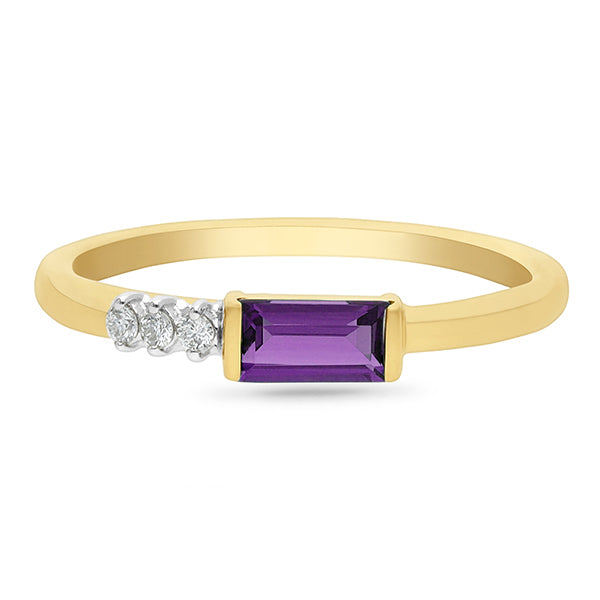 Amethyst & Diamond Ring