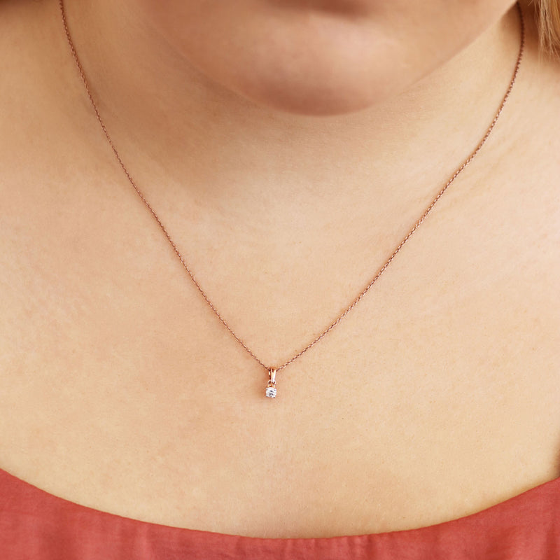 Rose Gold Diamond Solitaire Pendant