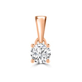 Rose Gold Diamond Solitaire Pendant