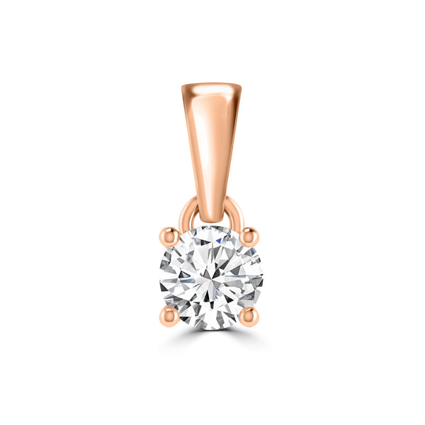 Rose Gold Diamond Solitaire Pendant