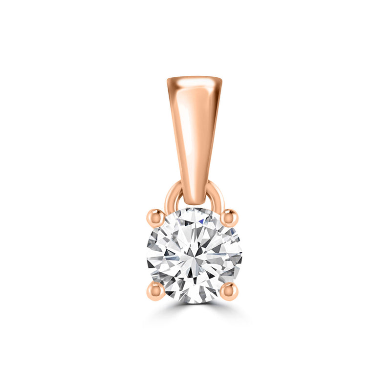 Rose Gold Diamond Solitaire Pendant