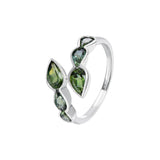 9ct white gold Ariel Ring featuring 6 bezel set pear cut natural Australian teal sapphires (2.01ct total) in a flowing wrap design, available at York Jewellers Penrith and Warriewood (Sydney).